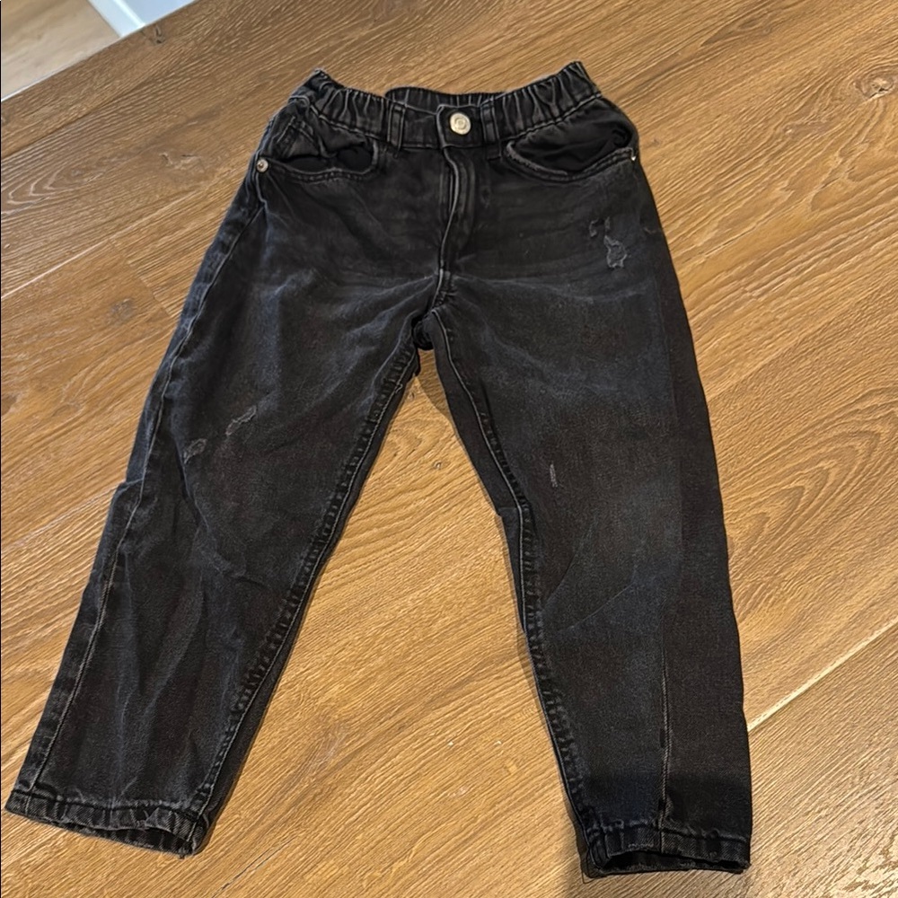 Zara Kids Black Denim Mom Jeans